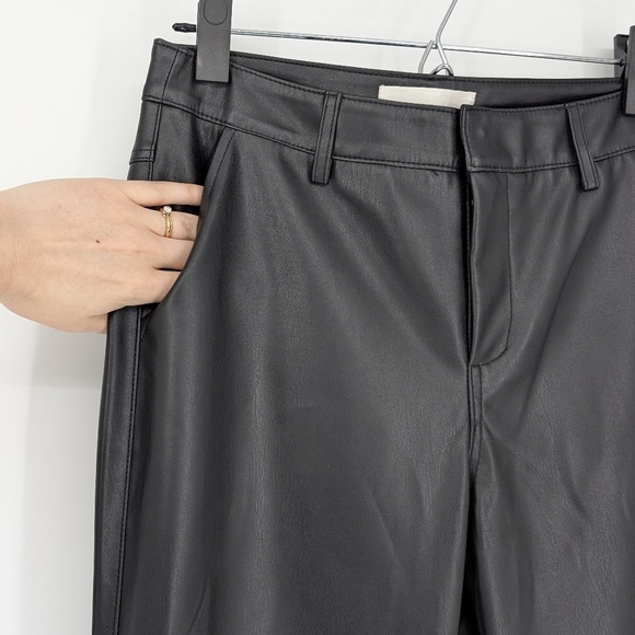 Anthropologie Faux Leather Trousers Cropped Pants - Picture 3 of 8
